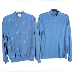 Alfred Dunner shirt and jacket matching set size 12 in blue